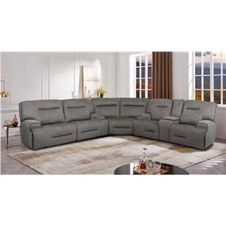 Power Sectional with Power Headrests - Sofa, Console Loveseat and Wedge